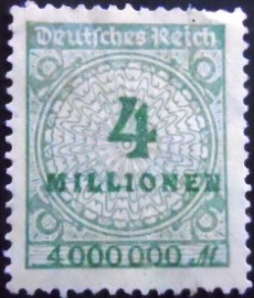Selo da Alemanha Reich de 1923 Value in Millionen 4