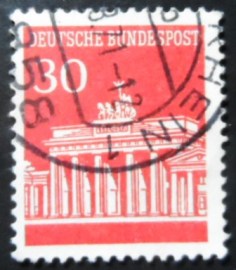 Selo postal da Alemanha Berlim de 1966 Brandenburg Gate