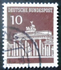 Selo postal da Alemanha Berlim de 1966 Brandenburg Gate 10 R