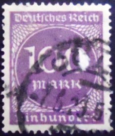 Selo da Alemanha Reich de 1923 Numeral 100