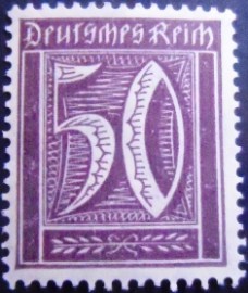 Selos postal da Alemanha Reich de 1922 Numeral 50