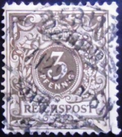 Selo da Alemanha Reich de 1891 Value number under a crown in a pearls oval 3