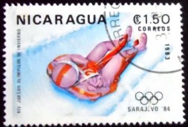 Selo postal da Nicarágua de 1983 Luge