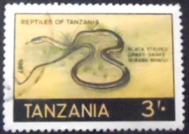 Selo postal da Tanzânia de 1987 Black striped grass snake