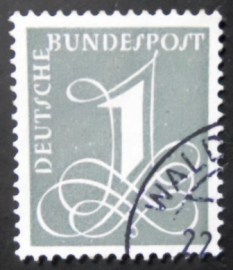 Selo postal da Alemanha de 1955 Number 1 in an ornament font