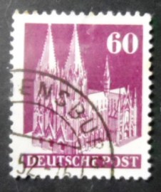 Selo postal da Alemanha de 1950 Cologne Cathedral