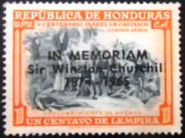 Selo postal de Honduras de 1965 Landing of Christopher Columbus