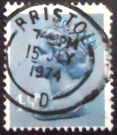 Selo postal do Reino Unido de 1973 Queen Elizabeth II 4½