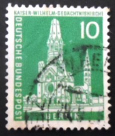 Selo da Alemanha Berlin de 1956 Ruins of the Kaiser Wilhelm Memorial Church