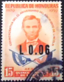 Selo postal de Honduras de 1964 Lincoln