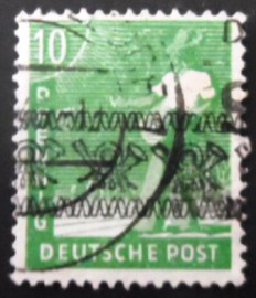 Selo da Alemanha de 1948 Posthorn Ribbon Overprint