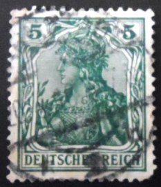 Selo postal da Alemanha Reich de 1902 Germania with imperial crown