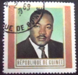 Selo postal da Rep. da Guiné de 1968 Marther Luther King