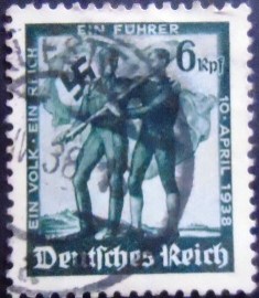 Selo postal da Alemanha Reich de 1938 Unity
