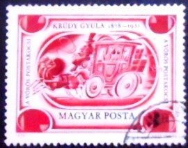 Selo postal da Hungria de 1978 The Red Coach