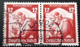 Par de selos do Reich de 1935 The Saar will return to the mother of Germany 12
