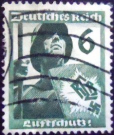 Selo postal da Alemanha Reich de 1937 Air-raid Protection Associat 6