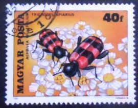 Selo postal da Hungria de 1980 European Beewolf