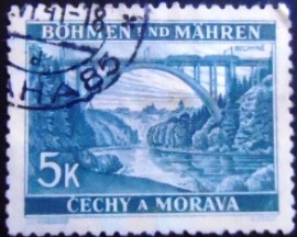 Selo postal da Boêmia e Moravia de 1940 Beching