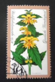 Selo postal da Alemanha de 1978 Yellow archangel