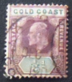 Selo postal da Costa Dourada de 1902 King Edward VII