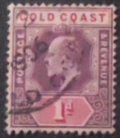 Selo postal da Costa Dourada de 1904 King Edward VII