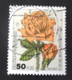 Selo postal da Alemanha de 1982 Hybrid Tea Rose