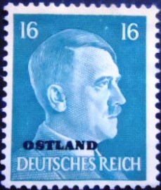 Selo postal de Ostland de 1941 Overprint OSTLAND over Hitler 16