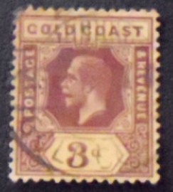 Selo postal da Costa Dourada de 1909 King Edward VII