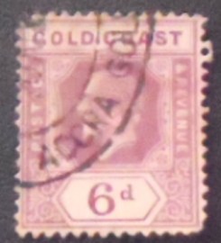 Selo postal da Costa Dourada de 1911 King Edward VII