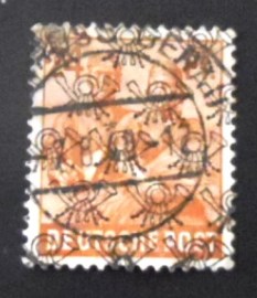 Selo postal da Alemanha de 1948 Posthorn Net Overprint