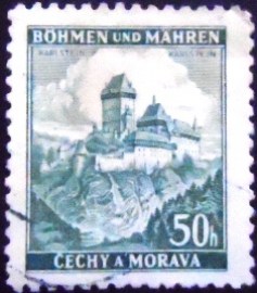 Selo postal da Boêmia e Moravia de 1939 Karlstein