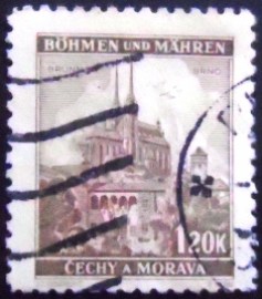 Selo postal da Bohemia e Morávia de 1940 Brünn