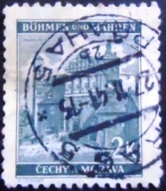 Selo postal da Boêmia e Morávia de 1940 Pardubitz