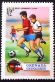 Selo postal de Granada de 1974 West Germany x Chile
