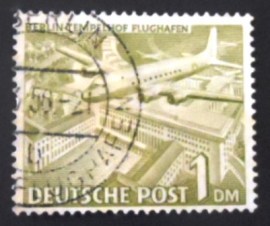 Selo postal da Alemanha Berlin de 1949 Airplane Douglas DC-4