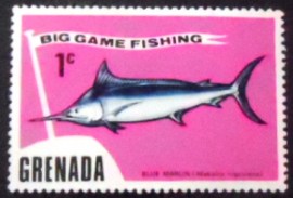Selo postal de Granada de 1975 Blue Marlin