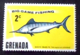 Selo postal de Granada de 1975 White Marlin