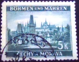 Selo postal da Boêmia e Moravia de 1939 Praha 5