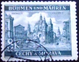 Selo postal da Boêmia e Moravia de 1940 Kroměříž