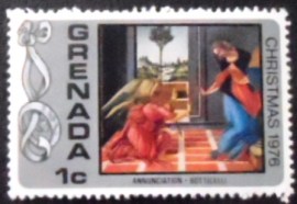 Selo postal de Granada de 1976 Annunciation