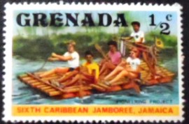 Selo postal de Granada de 1977 Rafting