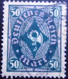Selos postal da Alemanha Reich de 1922 Posthorn 50