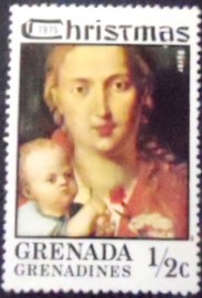 Selo postal de Granada-Grenadines de 1975 Virgin with child by Albrecht Dürer