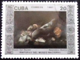 Selo postal de Cuba de 1987 Still Life of Isaac of Duynen