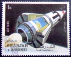 Selo postal de Sharjah de 1972 Apollo 11