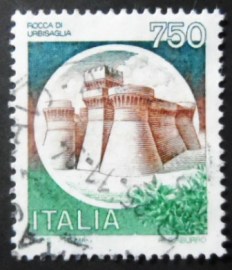 Selo postal da Itália de 1990 Castle Urbisaglia