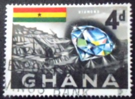 Selo postal de Gana de 1959 Diamond and Mine