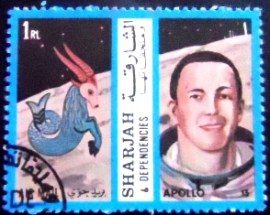 Selo postal de Sharjah de 1972 Capricorn and Apollo 13