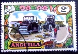 Selo postal de Anguilla de 1970 Road construction